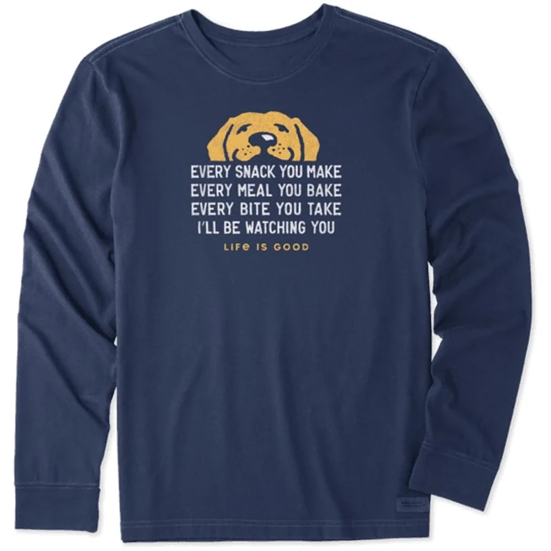 Life Is Good Men's Standard Crusher Graphic Long Sleeve T-Shirt I'll Be Watching You, Darkest Blue, X-Large - Image 1