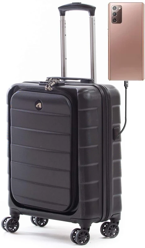 ALPINI Inova 2.0 Hard Case 22 Inch, Black (Black), (CABINE) S – Small – 40L – 55x40x20cm – 2.7kg, Suitcase - Image 1