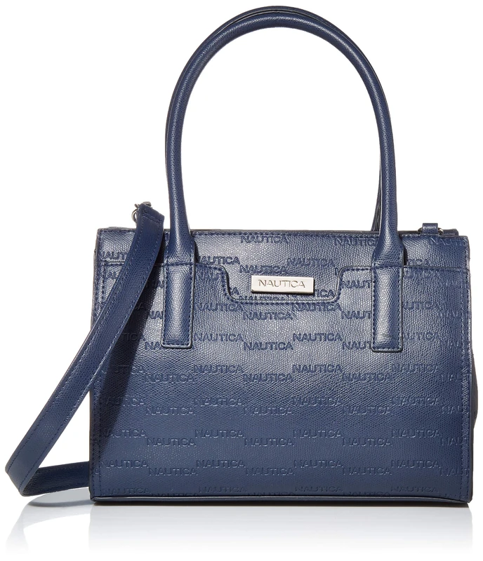 Nautica Women's Sandy Jr. Top Handel Satchel with Removable Crossbody Strap, Navy (Embossed Logo), One Size