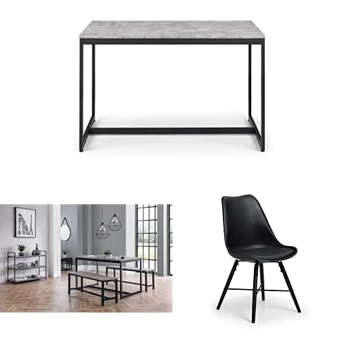 Julian Bowen Set Of Staten Table, Bench & 2 Kari Black Chairs