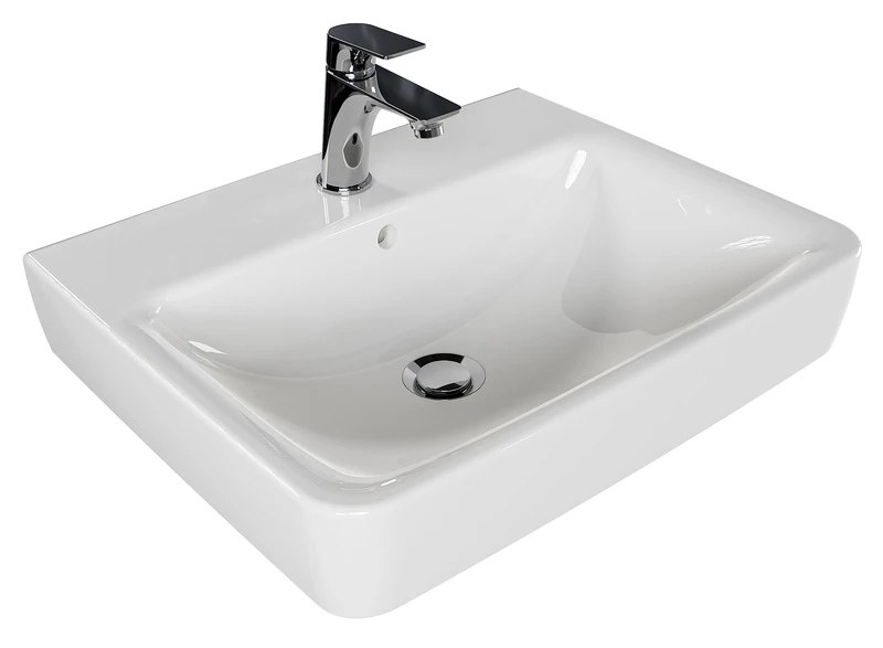 Pelipal Quickset 328 Ceramic Washbasin in White, 55 cm Wide | Ceramic Basin - Image 1