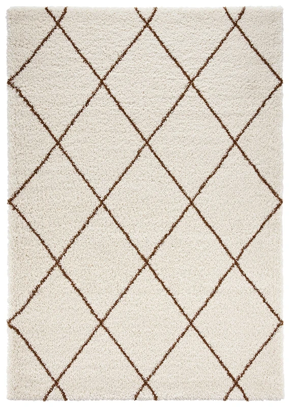 Mint Rugs Feel Deep-Pile Rug 160 x 230 cm Cream Ochre Brown