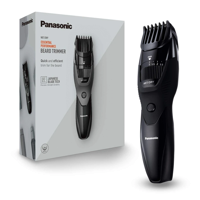 Panasonic ER-GB43 Beard Trimmer with 20 Length Settings (0.5-10 mm) with Charging Station Black