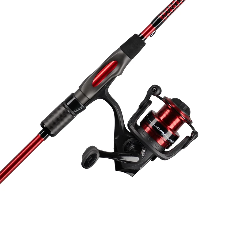 Ugly Stik 6’6” Carbon Spinning Fishing Rod and Reel Spinning Combo, Graphite with Graphite Tip Design, 6’6” 2-Piece Fast Action Rod,Red/Black