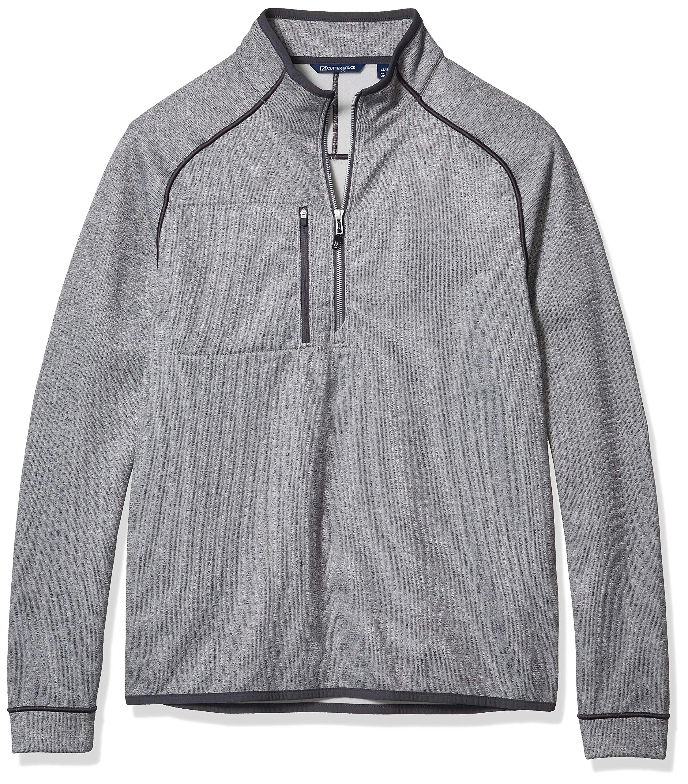 Cutter & Buck Men's Mainsail Half Zip Transitional Jacket, Polished Heather, 3X/Tall