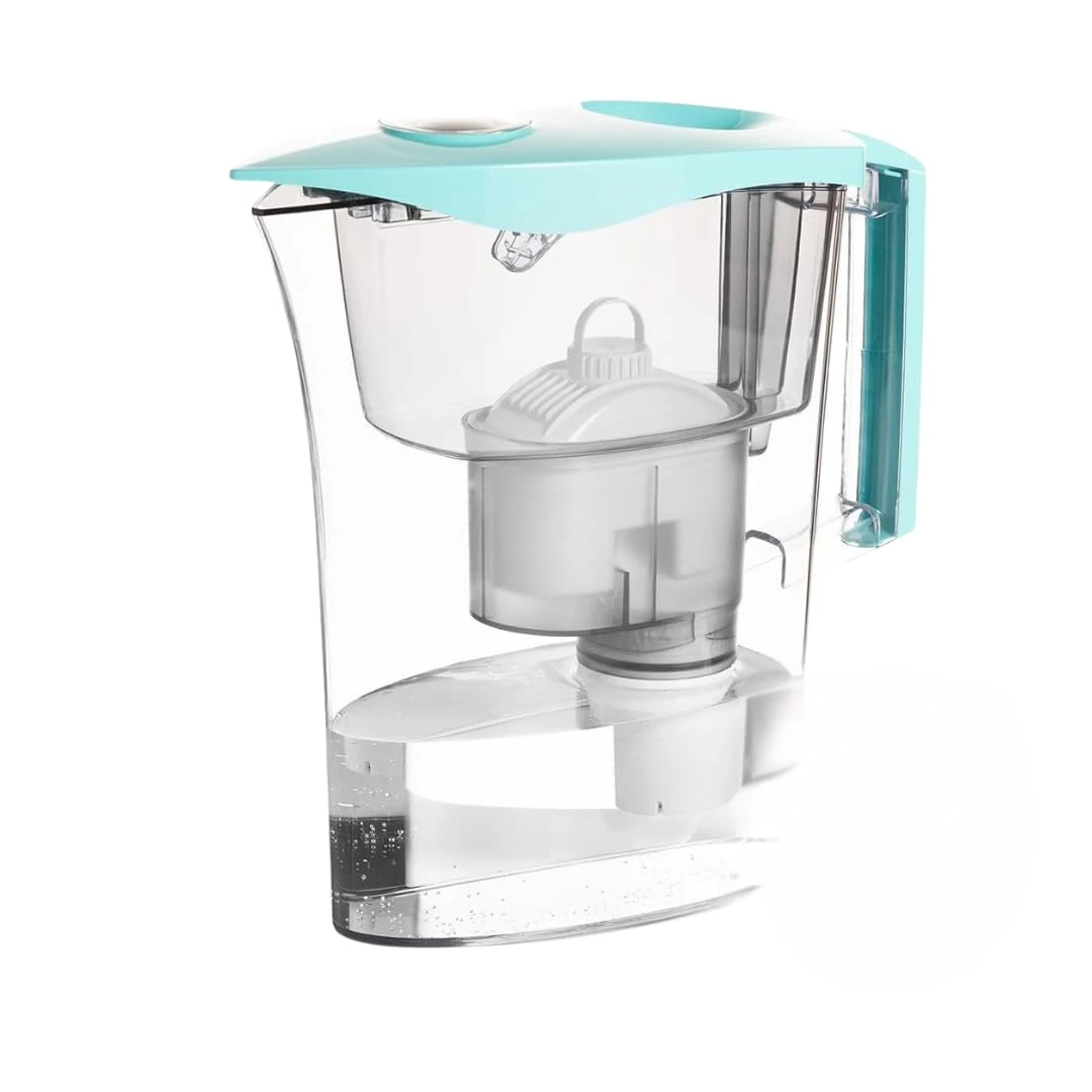 LAICA MikroPLASTIK-STOP Water Filter Jug 3L - Dual Filtration with 3 bi-flux Water Filter Cartridges + 1 Microplastic Filter - Blocks Up to 99.9% Microplastics 1 μm - Timer - Made in Italy