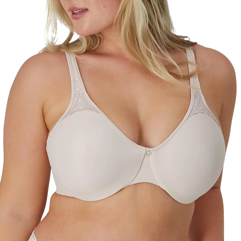 Bali Women's Minimizer, Passion for Comfort Full-Coverage Underwire Bra, Seamless Cups, Opaque, Sandshell, 34DD