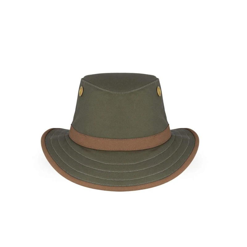 Tilley, TWC7 Outback Waxed Cotton, Green/Tan, Size 7 3/8