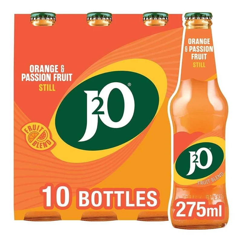 J2O Fruit Blend, Orange and Passion Fruit, 10 x 275ml