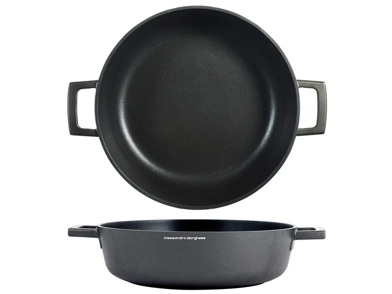 H&H 736575 Alessandro Borghese Non-Stick Frying Pan, 28 cm, Induction, Aluminium