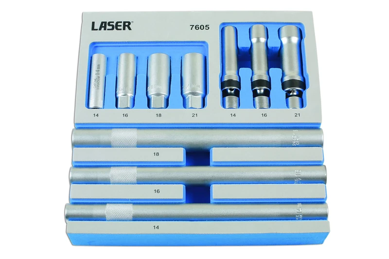 Laser 7605 Spark Plug Socket Set 3/8"D 10pc