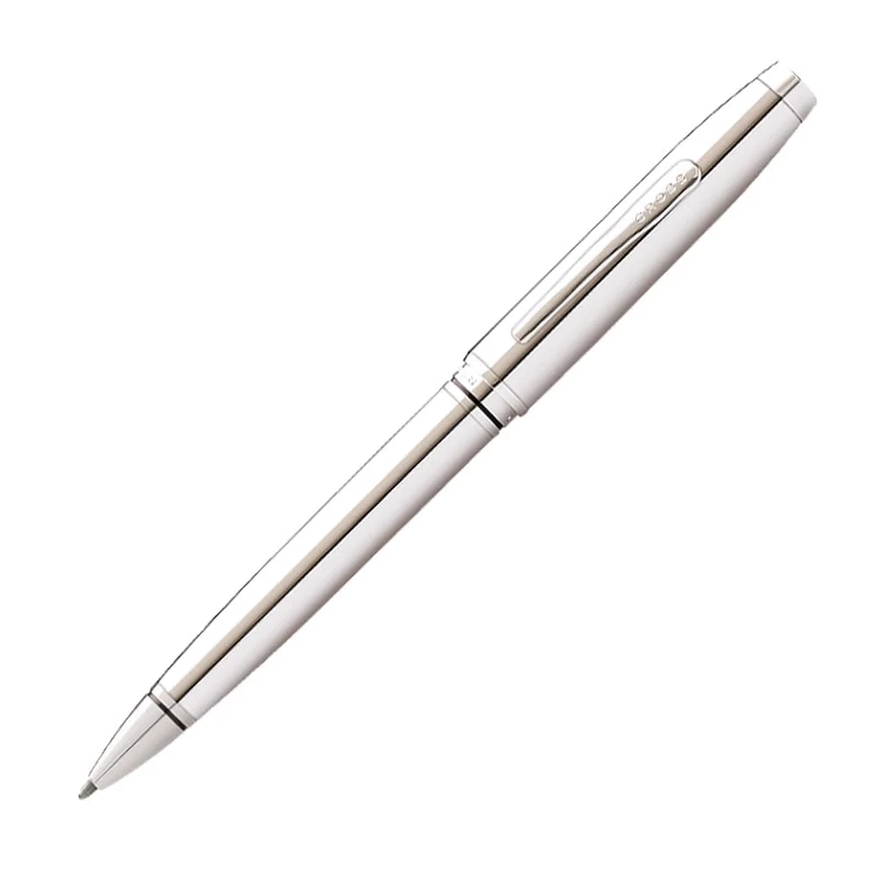 CROSS Coventry AT0662-7 Refillable Metal Ballpoint Pen with Signature Conical Top, Medium Point, includes Premium Gift Box and Black Cartridge, 1 Pack, Polished Chrome