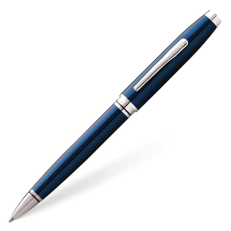 Cross Coventry Ballpoint Pen (Line Width M, Including Gift Packaging) Blue/Chrome, Pack of 1