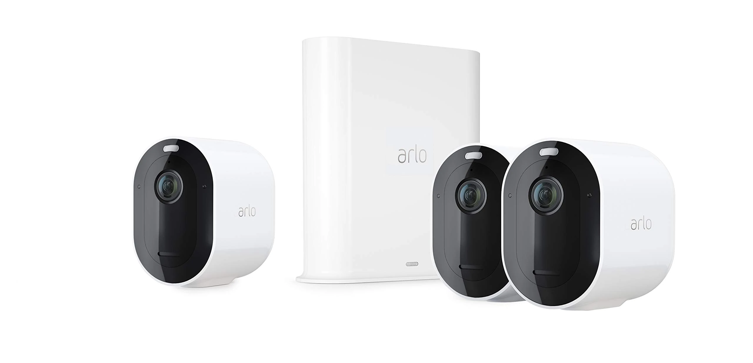 Arlo Pro3 Wireless Home Security Camera System CCTV, WiFi, 6-Month Battery Life, Colour Night Vision, Indoor or Outdoor, 2K HDR, 2-Way Audio, Spotlight, 160° View, Alarm, 3 Camera Kit, VMS4340P
