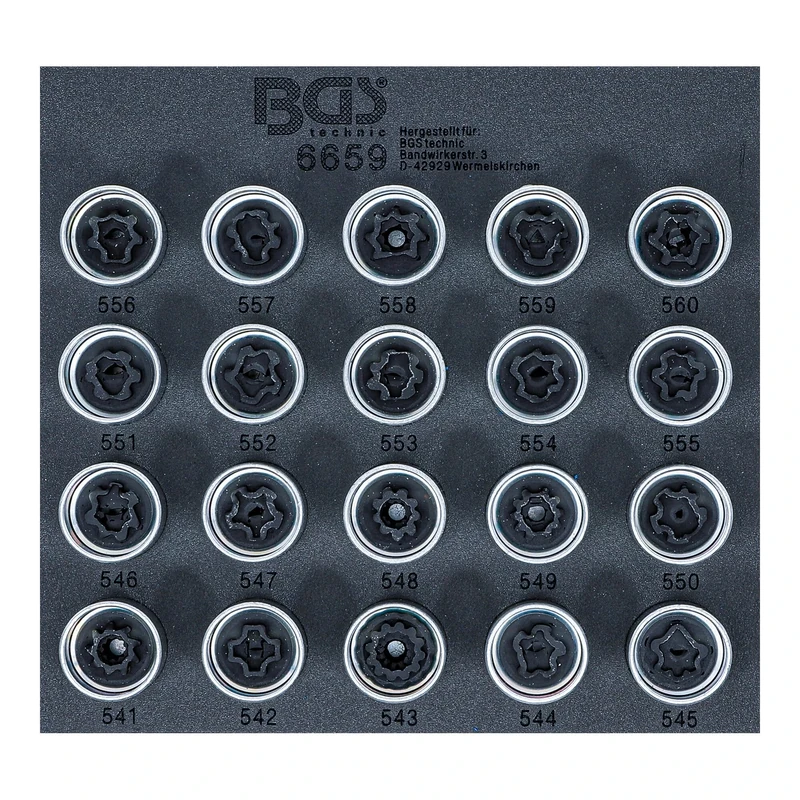 BGS 6659 | Tool Tray 1/6: Rim Lock Socket Set for VAG | 20 pcs.