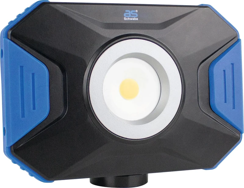 as - Schwabe Acculine Flex Work Light - 10W Professional Building Spot Suitable as Building Site Spotlight - Mobile LED Light for Outdoor Lighting - Battery with USB Port - Black, Blue I 46360
