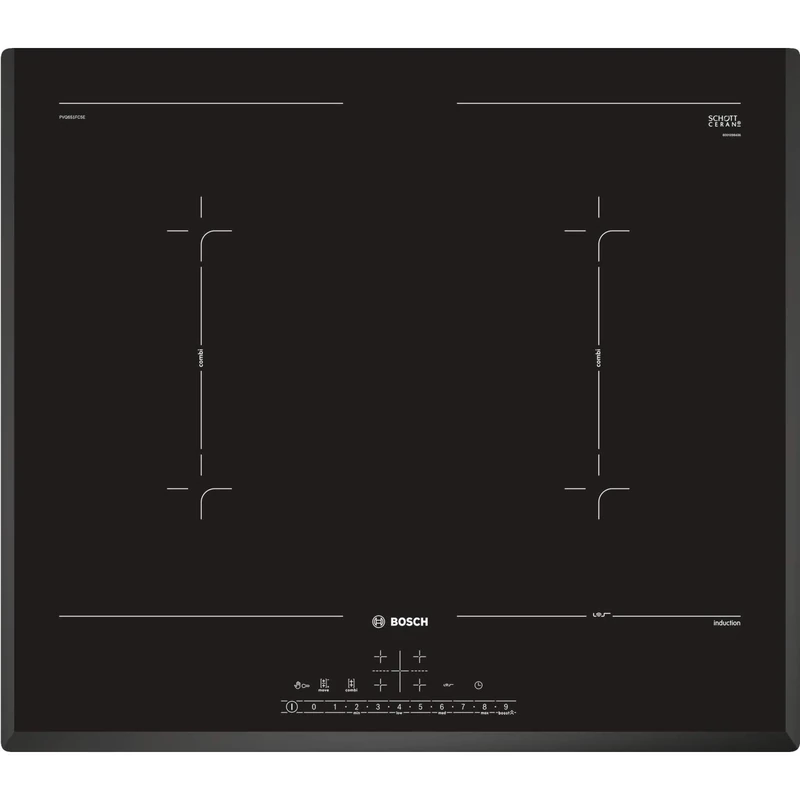 Bosch Serie 6 PVQ651FC5E 59cm Black Induction Hob - Gas, 13.9kg