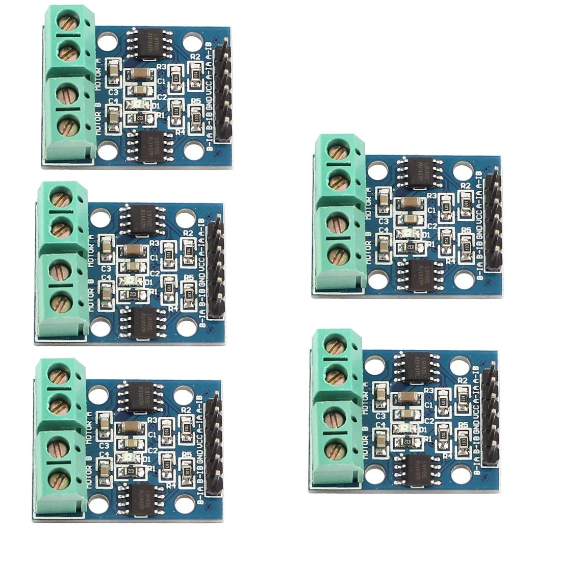 Hailege 5pcs L9110S DC Motor Drive Module Stepper Motor Drive Controller Board 2.5-12V H-bridge Can Drive Dual DC Motor at the same time or 4 Wire 2 Phase Stepper Motor