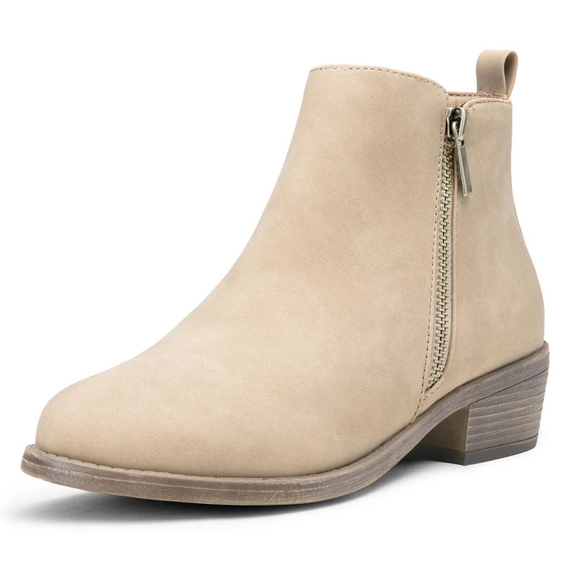 Jeossy Women's Ankle Boots, Classic Low Heeled Short Booties, Casual Comfortable Boots, Tan Nubuck-905, 7 UK