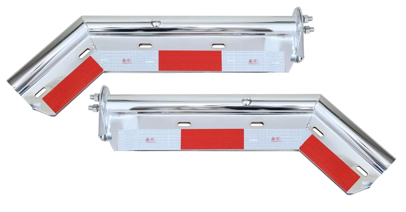 TBOZZ Chrome Angled Spring Loaded Mud Flap Hanger,Round Tube Style, 1-1/8" Bolt Spacing,27" Length