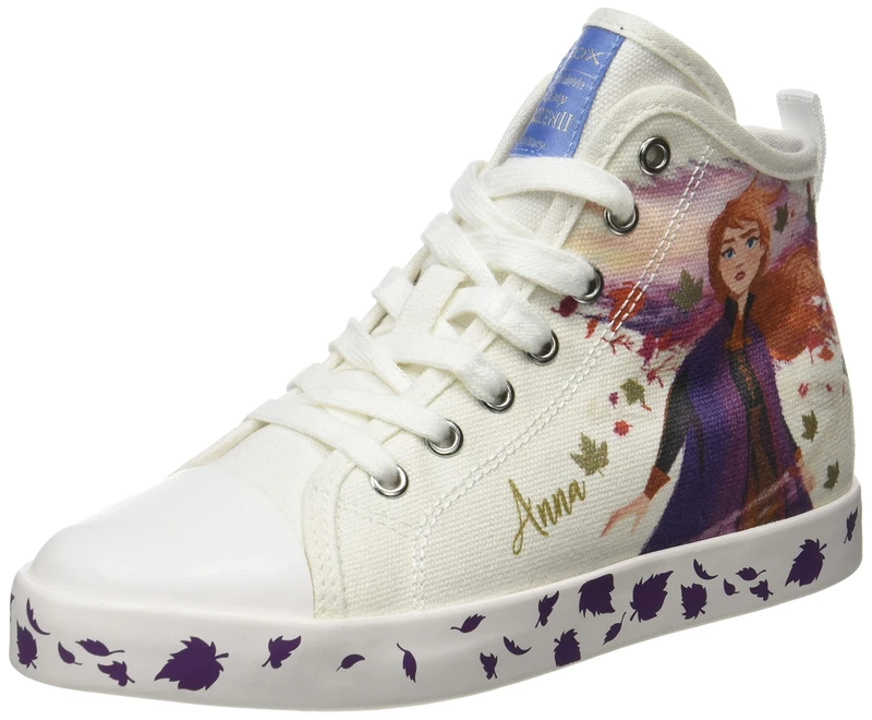 Geox Girls Jr Ciak F Sneakers, White Multicolor, 9 UK Child