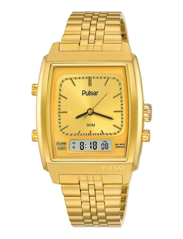 Pulsar PBK036X2 Unisex Gold Square Analog Quartz Watch - Image 1