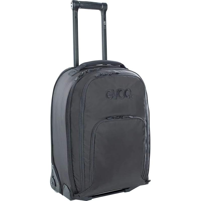 EVOC CT 40 Suitcase, Trolley (practical carry-on suitcase, trolley bag with wheels, waterproof and stable travel bag, size: XL, dimensions: 55 x 38 x 21 cm, volume: 40 l), Black