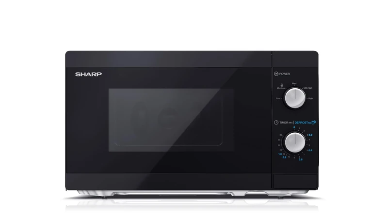 SHARP YC-MS01U-B Compact 20 Litre 800W Manual control Microwave, 5 power levels, defrost function, LED cavity light - Black