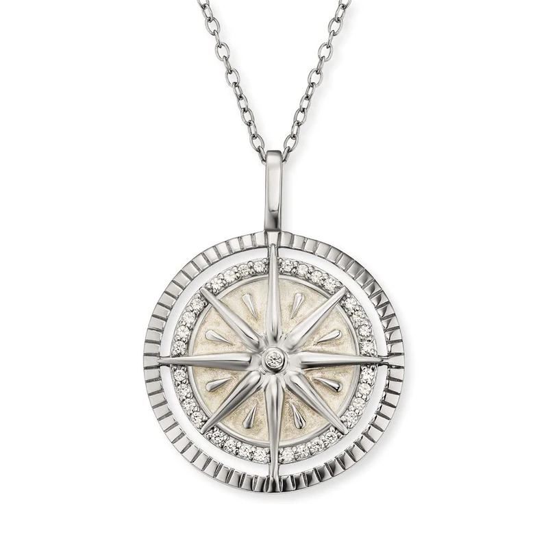 Engelsrufer Angel Whisperer ERN-WINDROSE-ENP-ZI Women's Necklace Silver Bicolour Gold Zirconia 50 cm