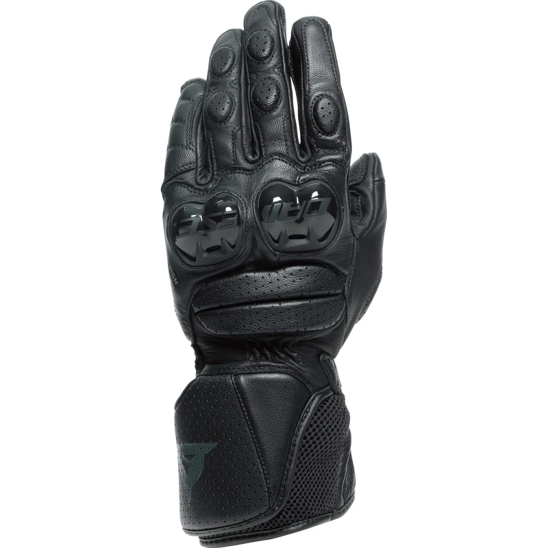 Dainese - Impeto Gloves, Leather Motorbike Gloves with Knuckle Protectors, Touchscreen Compatibility, Unisex Motorcycle Gloves, for Men or Women, Black/Black, XS