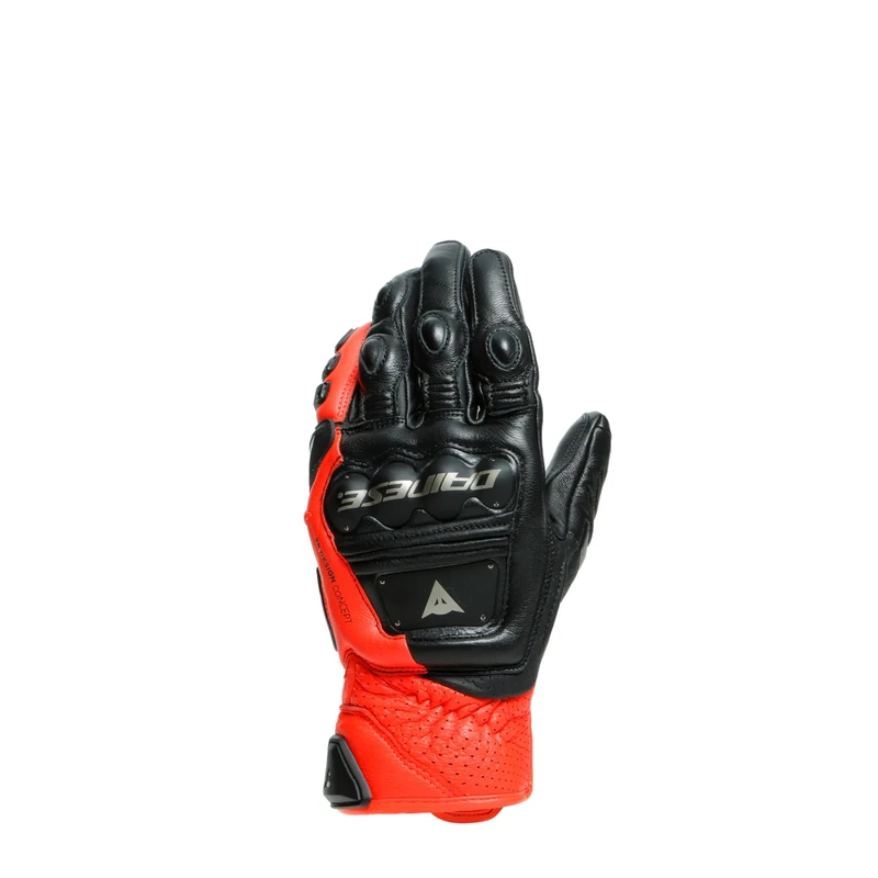 Dainese Men's 4 4-Stroke 2 Gloves, Black/Fluo Red, M