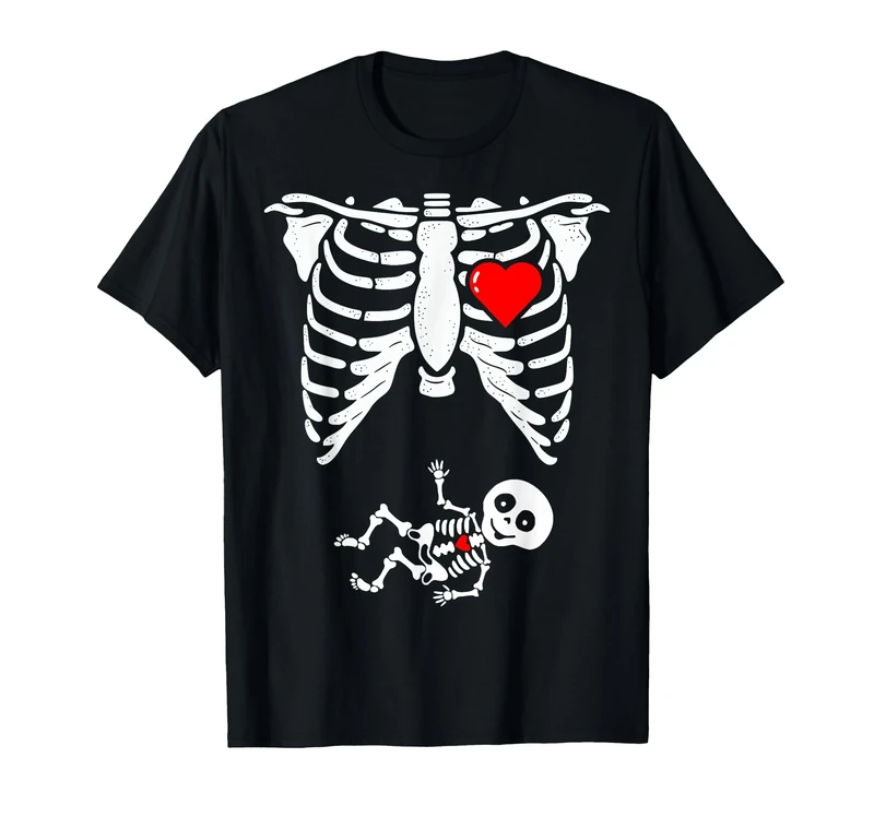 Skeleton Pregnancy Shirt Baby X-Ray Halloween Pregnant T-Shirt
