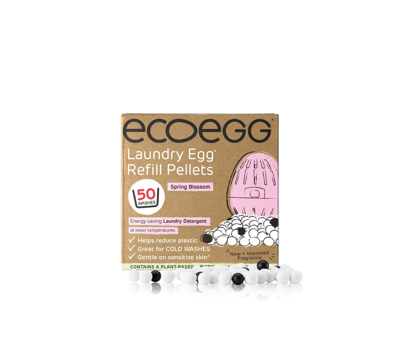 Ecoegg Laundry Egg Refill Pellets | Detergent and Fabric Softener Replacement | Non bio and no enzymes, chlorine bleaches, phosphates, parabens, SLS/SLES or palm oil | 50 Washes | Spring Blossom