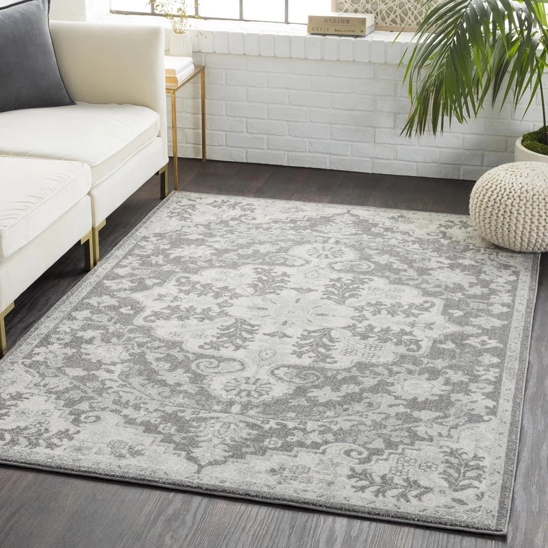 Livabliss Asmara Vintage Rug - Hallway Runner Rugs Living Room 80x220 cm - Scandi Neutral Rug, Traditional Patterned Boho Style, Natural Easy Care Pile - Hallway Runners, Grey, Beige, Black
