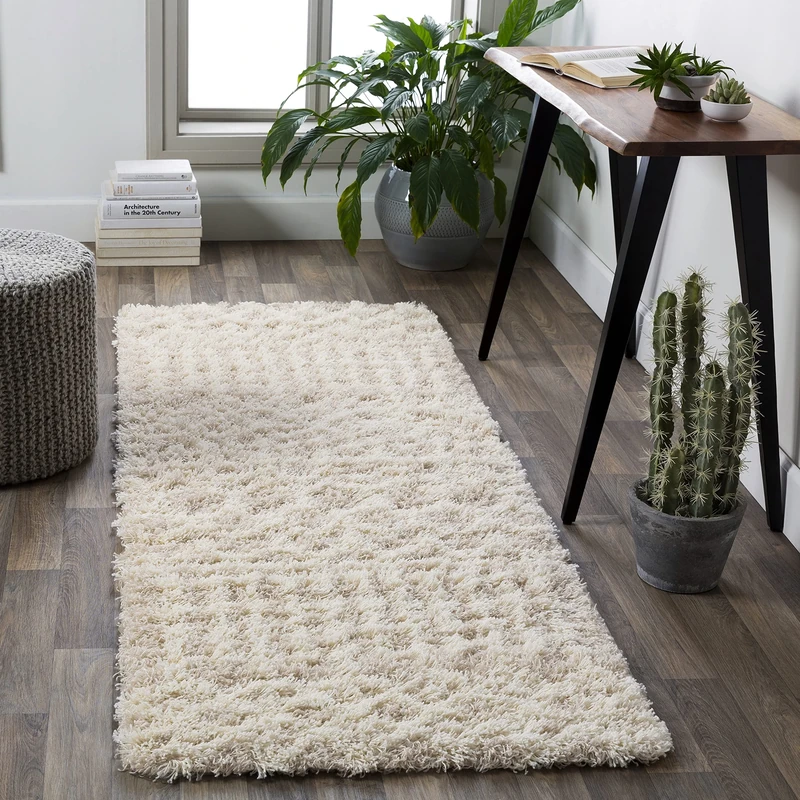 Livabliss Dubai Shaggy - Modern Runner s Living Room, Hallway 80x220 cm, Soft Shaggy s for Bedroom - Neutral Boho Fluffy, Easy Care Plush Thick Pile - Cream and Light Beige
