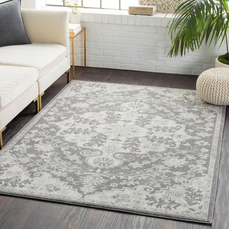 Livabliss Asmara Vintage - Area s Living Room 120x170 cm, Hallway, Bedroom - Chic Neutral Scandi, Traditional Boho Style, Natural Easy Care Pile - Large, Grey, Beige, Black