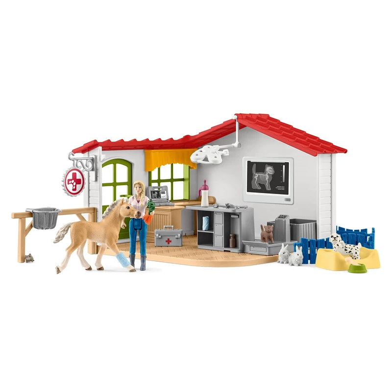 SCHLEICH Veterinarian practice with pets