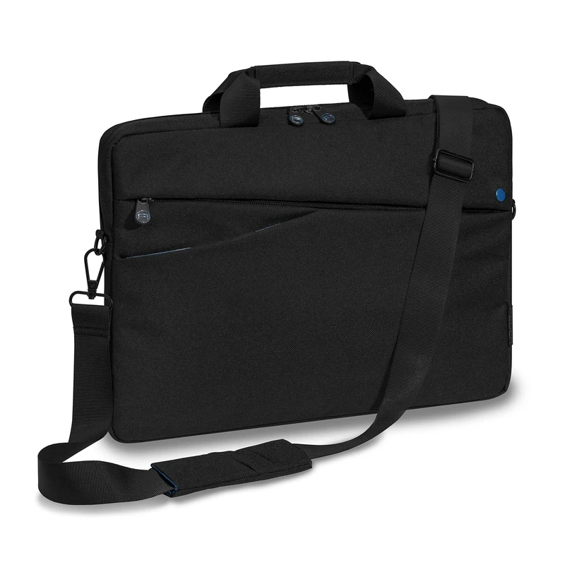 Pedea - Laptop Bag *Fashion* Notebook Bag up to 15.6 Inches - Laptop Shoulder Bag with Shoulder Strap - Laptop Sleeve Black/Blue - Notebook Bag for Men and Women