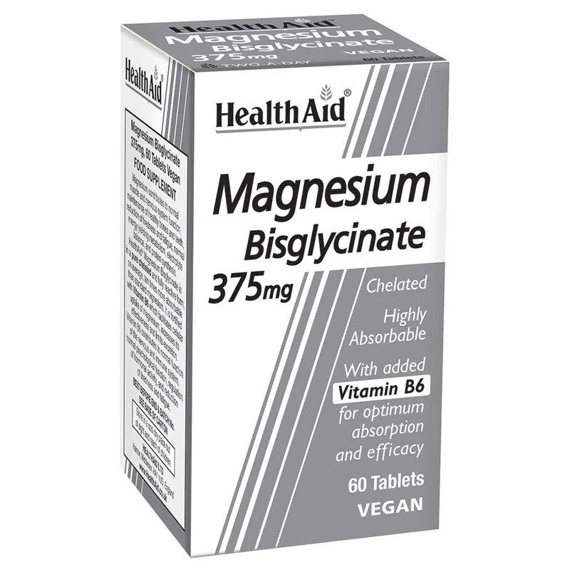 HealthAid Magnesium Bisglycinate Vegan Tablets - 60 Count