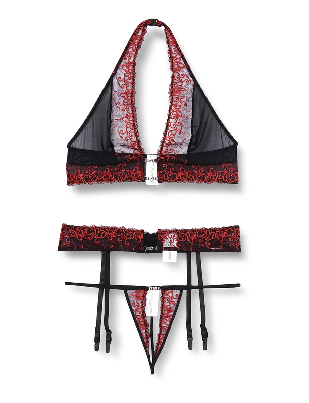 Abierta Fina Strapsset-22133203051 Schwarz One Size - Image 1