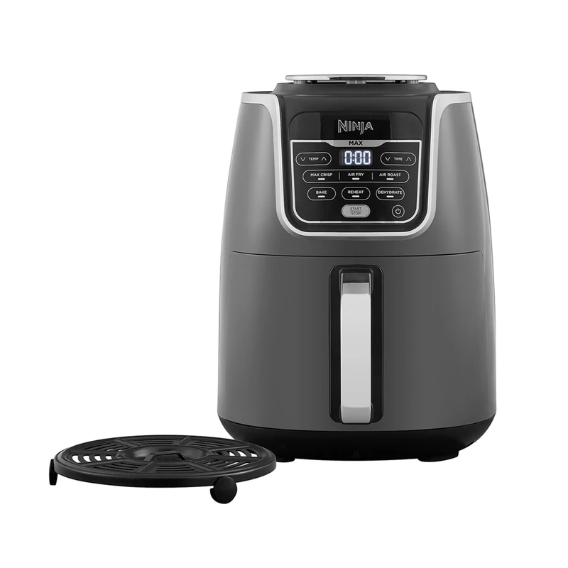 Ninja Air Fryer MAX, 5.2L, 6-in-1, Uses No Oil, Air Fry, Max Crisp, Roast, Bake, Reheat, Dehydrate, Family Size, Digital, Cook From Frozen, Non-Stick, Dishwasher Safe Basket, Grey & Black, AF160UK