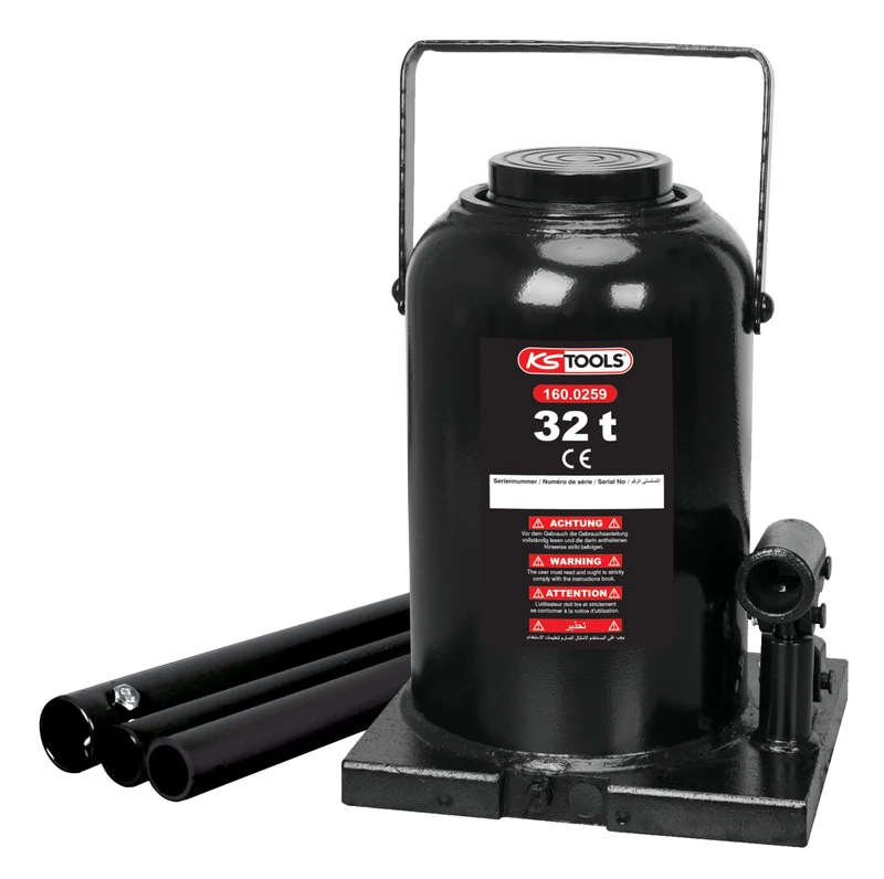 KS TOOLS 160.0259 Hydraulic Bottle Jack - Capacity 32 Tons