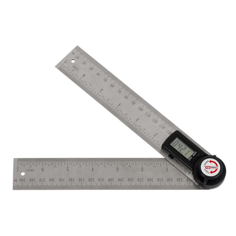 KS Tools 300.0229 Digital Angle Protractor, White