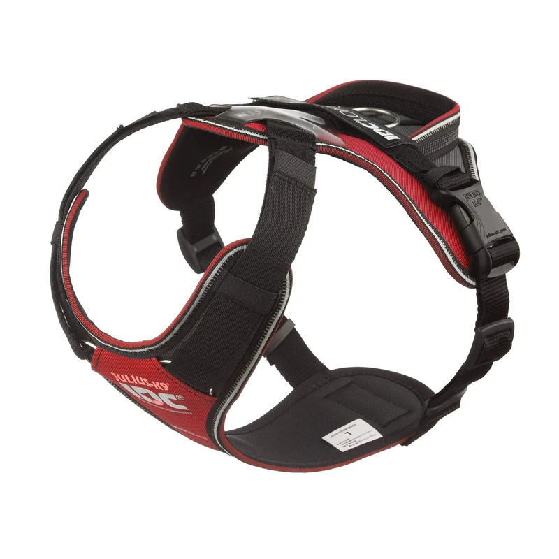JULIUS-K9 IDC Longwalk Y-Harness, Red-Gray, Size: L