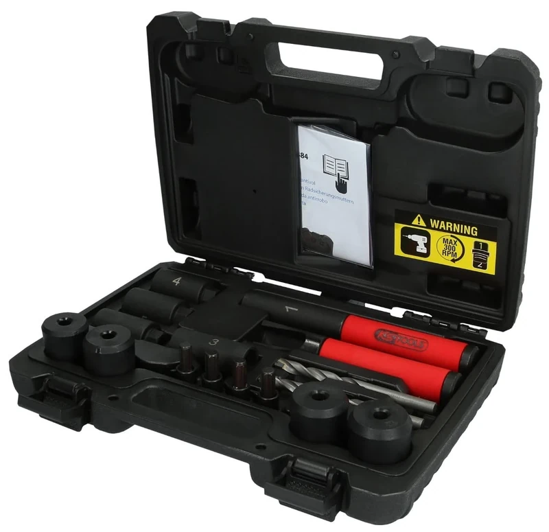 KS Tools 913.1484 Anti-Theft Nut Extractor Set, 16 Pieces