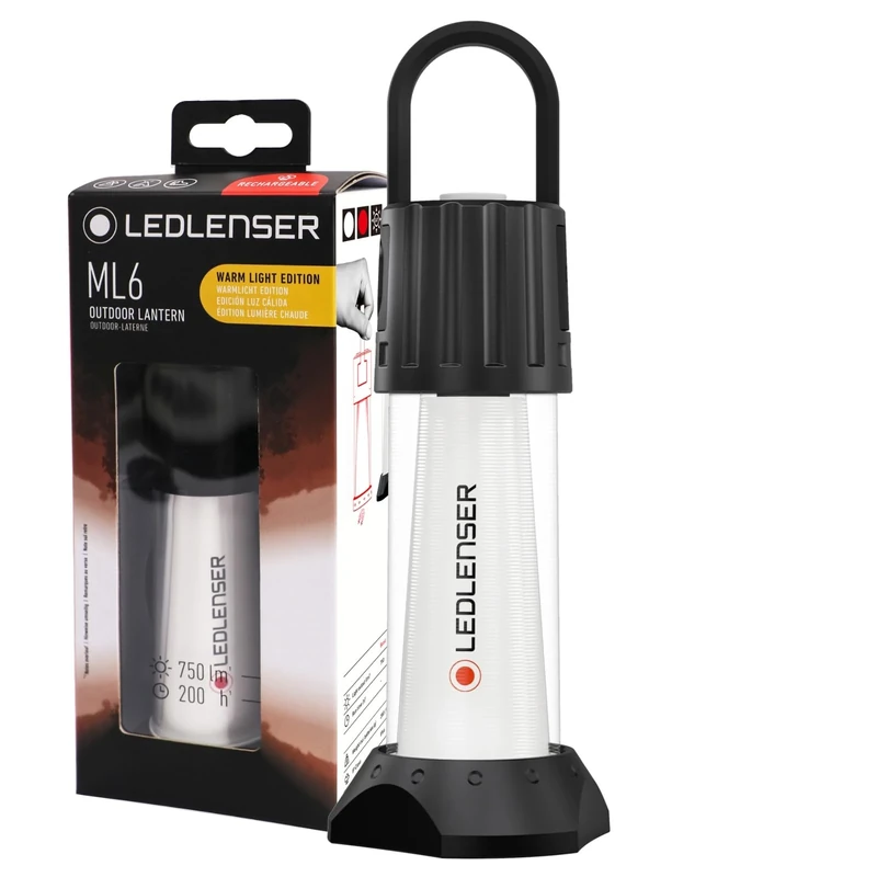 Ledlenser ML6 Warm Light - LED Rechargeable Lantern & Powerbank, Powerful 750 Lumen Camping Lantern, Rechargeable Outdoor Light, Camping and Hiking Lamp, Bright Warm Light, Up To 70 Hours Battery Life