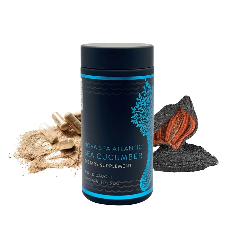 Nova Sea Atlantic Wild‑Caught Sea Cucumber, 120 Capsules – Fucosylated Chondroitin with Vitamins & Minerals, Antioxidant & Anti‑Inflammatory Collagen Supplement