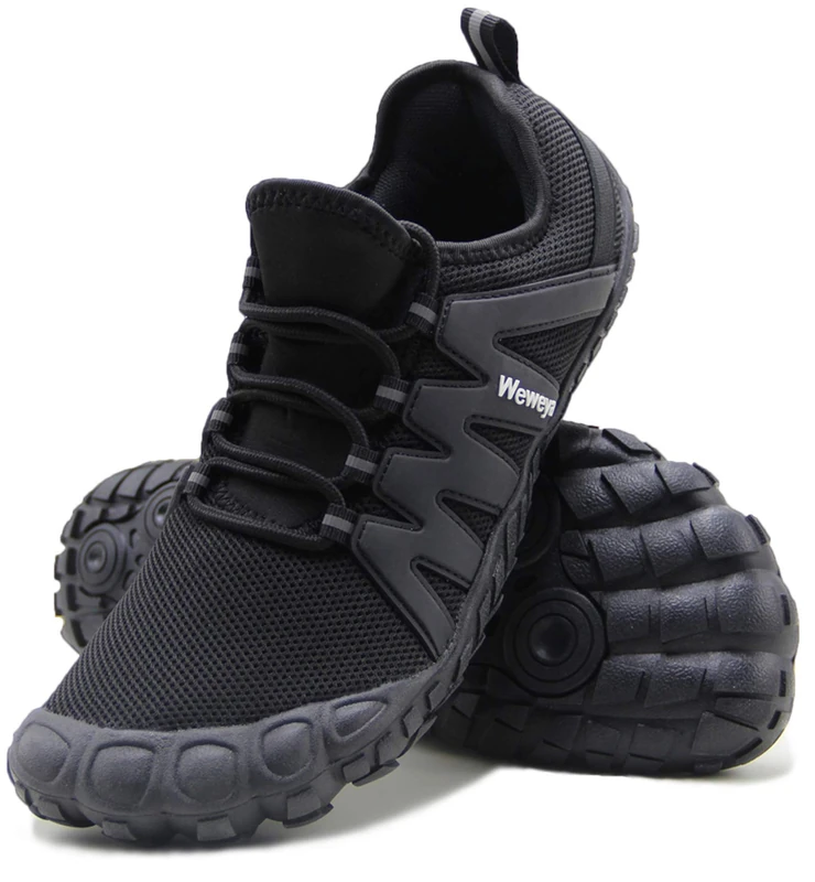 Weweya Barefoot Shoes Men Minimalist Running Cross Training Shoe Black Size: 11.5