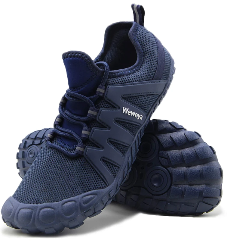 Weweya Barefoot Shoes Men Minimalist Running Cross Training Shoe Blue Size: 11.5