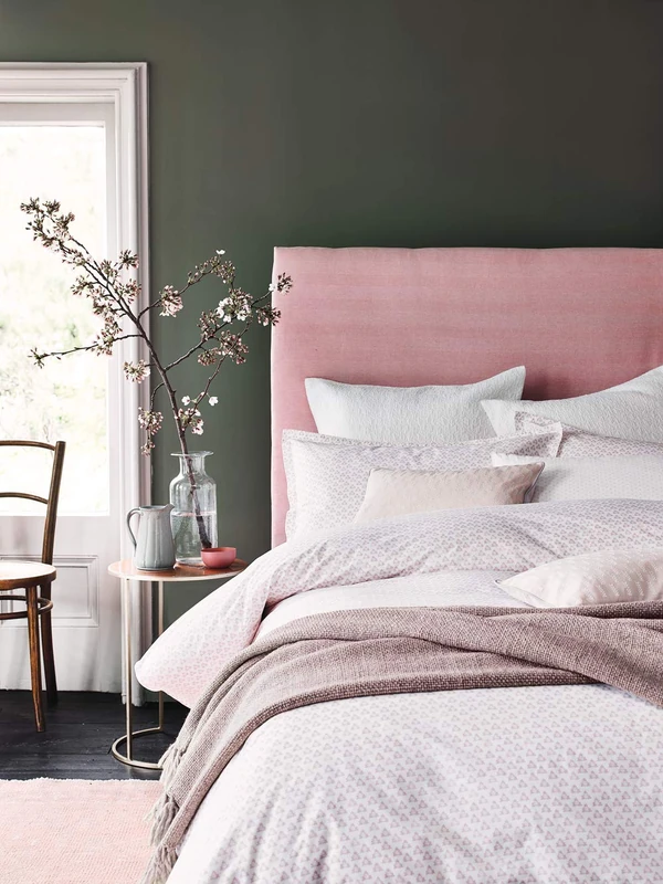 MURMUR Tua Duvet Cover Blush, 100% COTTON PERCALE 220 THREAD COUNT, Blue, Single